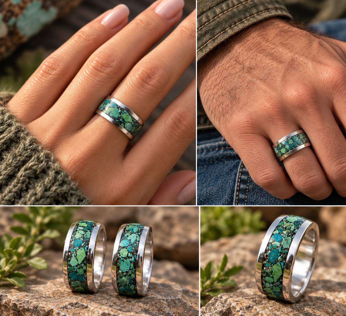 Northern California Chrysocolla Inlay Ring
