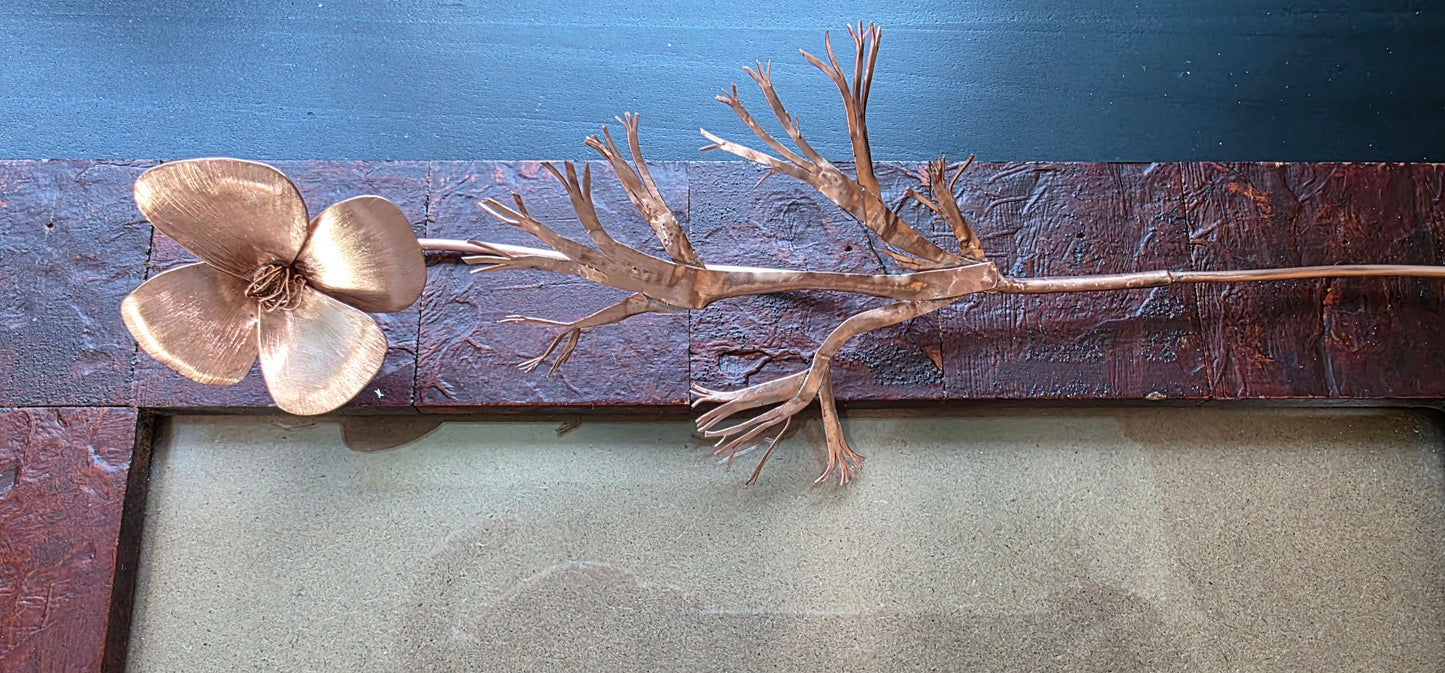 Handcrafted Copper California Poppy Photo Frame