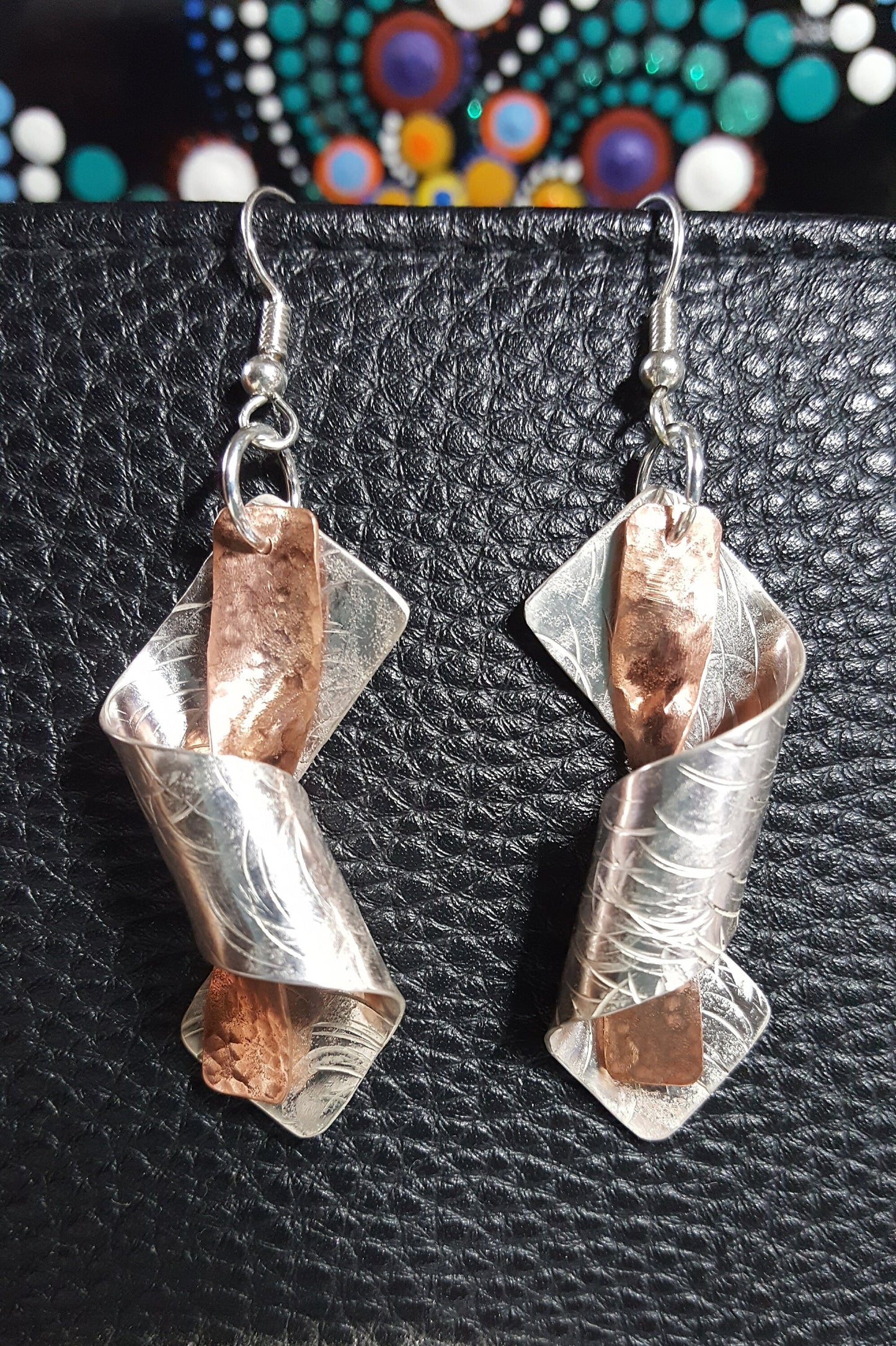 Twisted Sterling Silver and Copper earrings