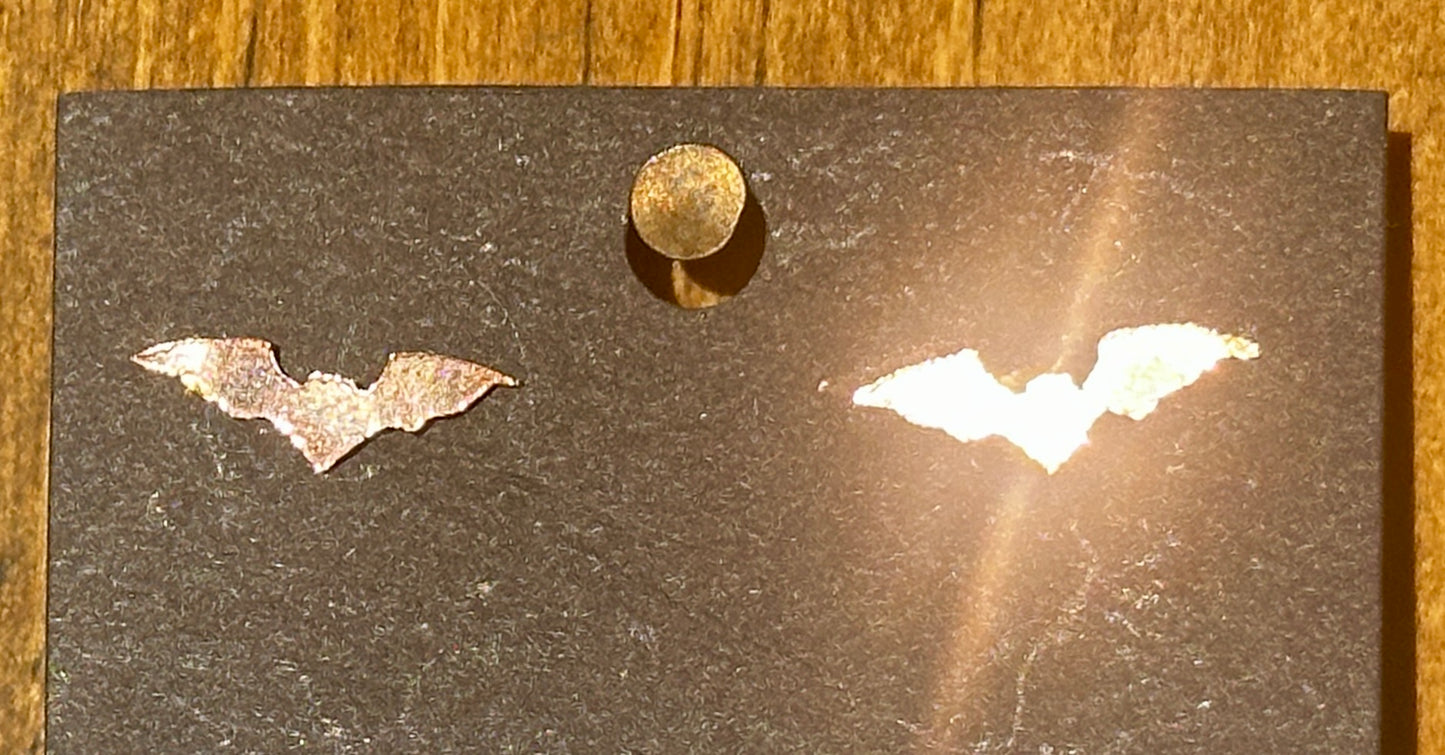 Tiny Copper Bat post earrings