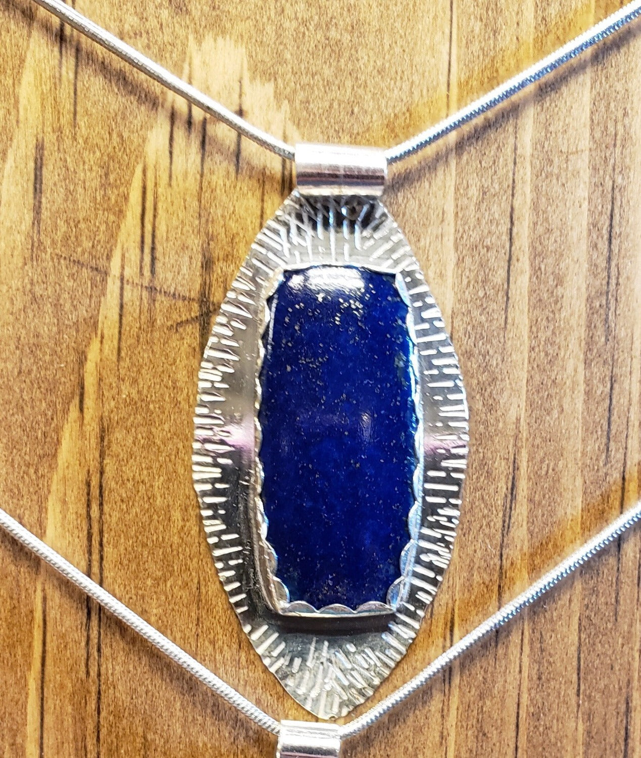 Lapis Lazuli pendant with custom beaded necklace