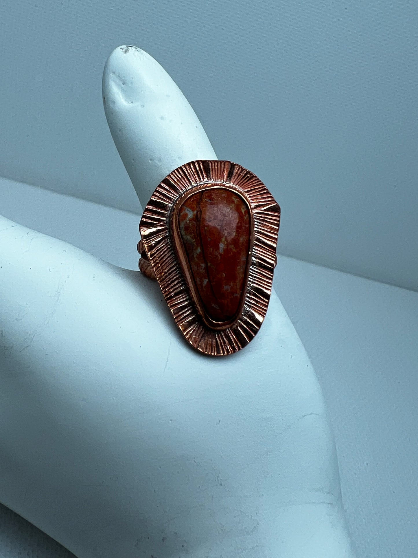 Stoney Creek Jasper in Sunburst Copper ring, size 7