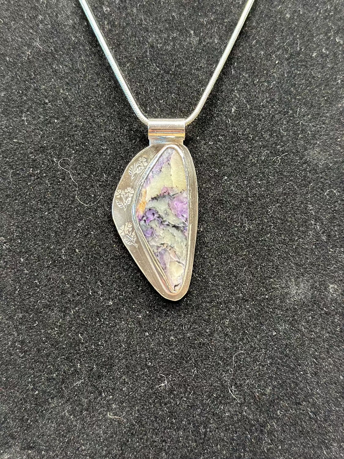 Charoite Triangle Pendant