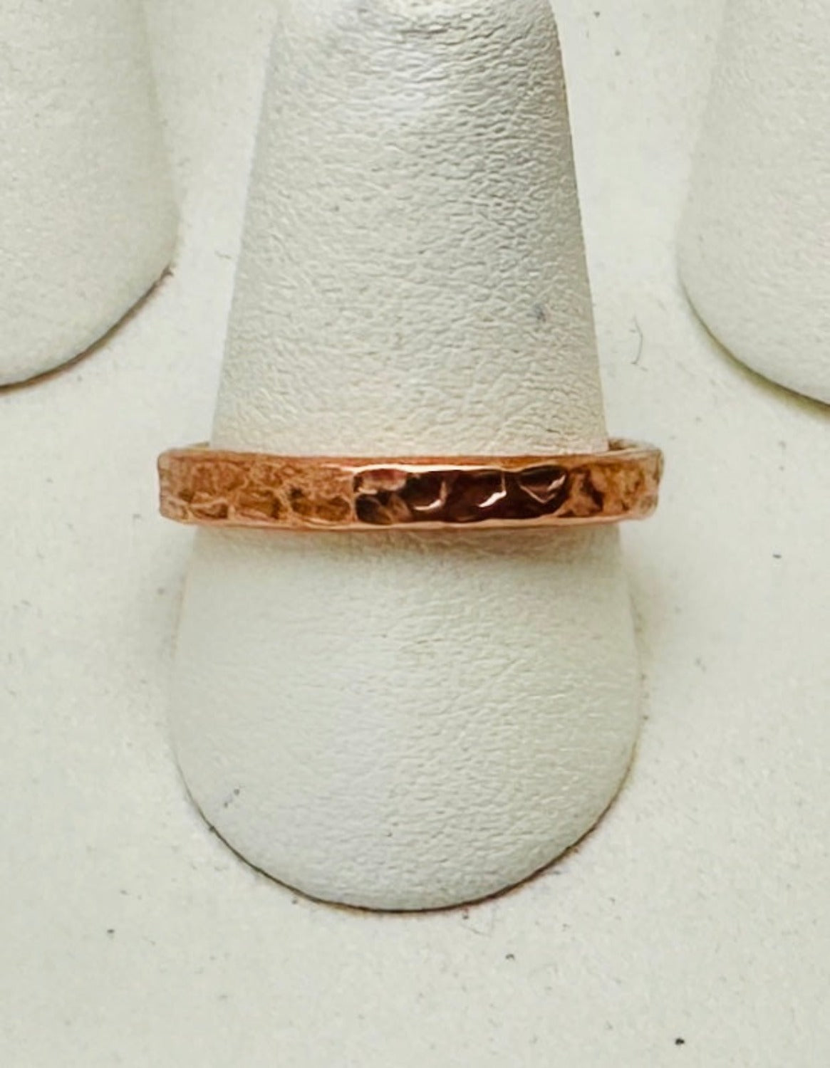 Hammered copper wire ring